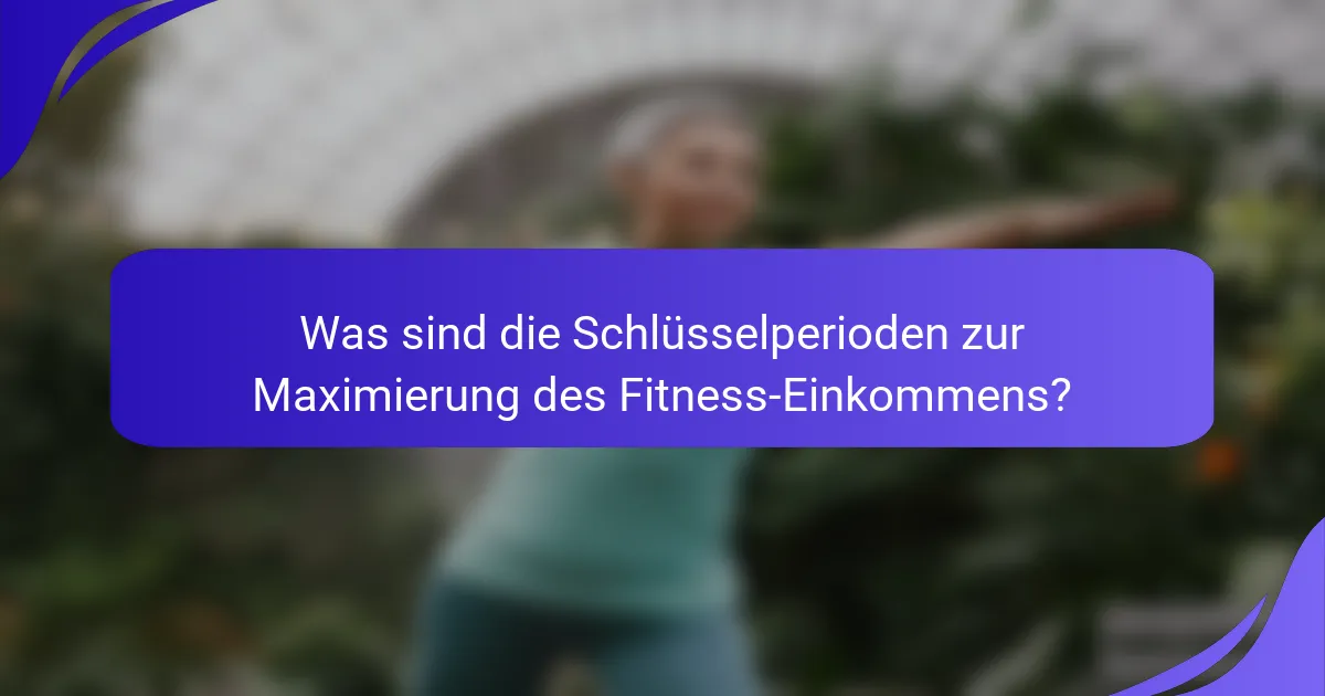 Was sind die Schlüsselperioden zur Maximierung des Fitness-Einkommens?