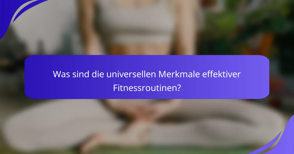 Was sind die universellen Merkmale effektiver Fitnessroutinen?