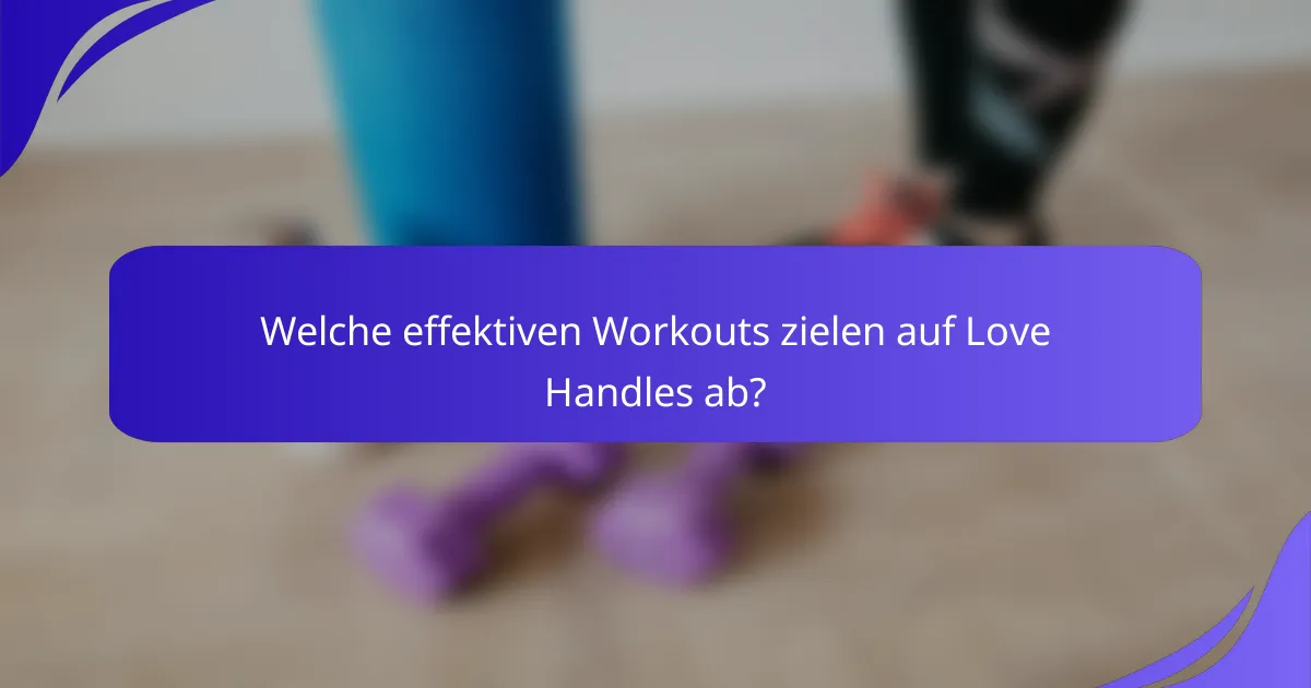 Welche effektiven Workouts zielen auf Love Handles ab?