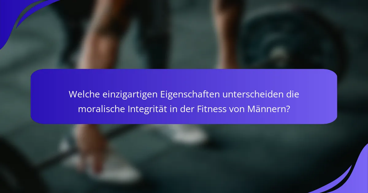 Welche einzigartigen Eigenschaften unterscheiden die moralische Integrität in der Fitness von Männern?