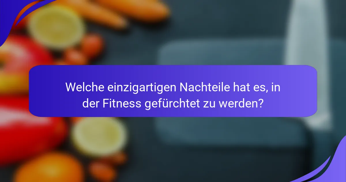 Welche einzigartigen Nachteile hat es, in der Fitness gefürchtet zu werden?