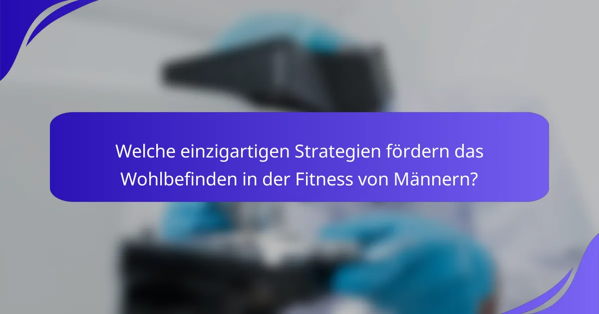 Welche einzigartigen Strategien fördern das Wohlbefinden in der Fitness von Männern?