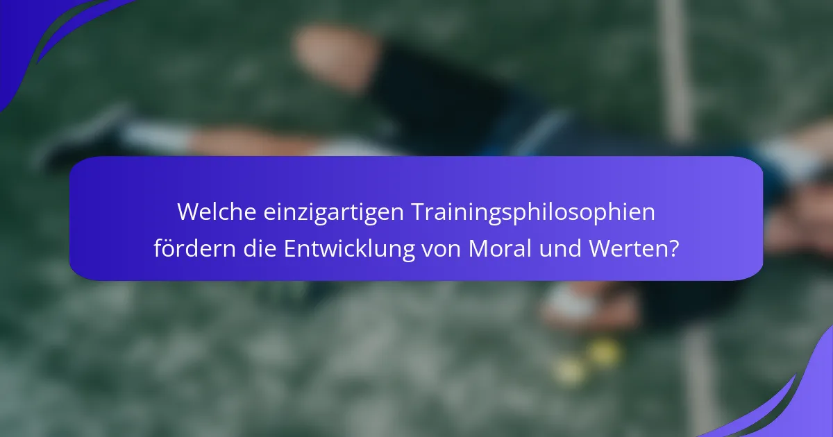 Welche einzigartigen Trainingsphilosophien fördern die Entwicklung von Moral und Werten?