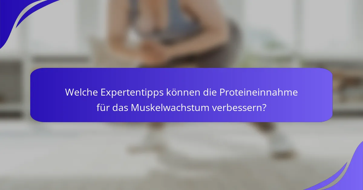 Welche Expertentipps können die Proteineinnahme für das Muskelwachstum verbessern?