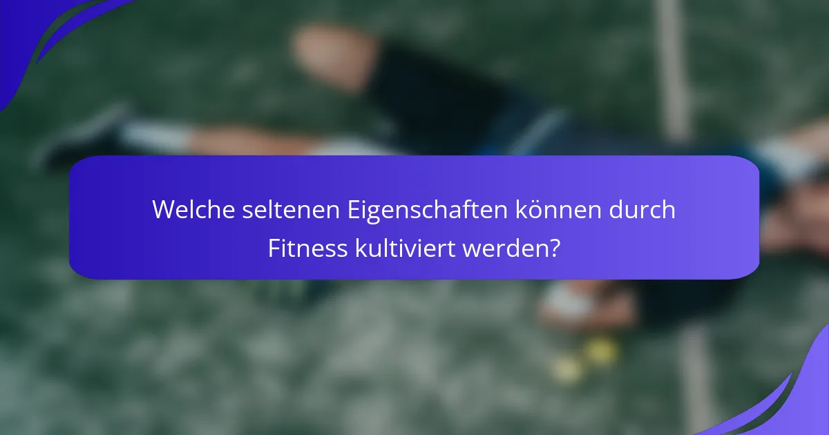 Welche seltenen Eigenschaften können durch Fitness kultiviert werden?