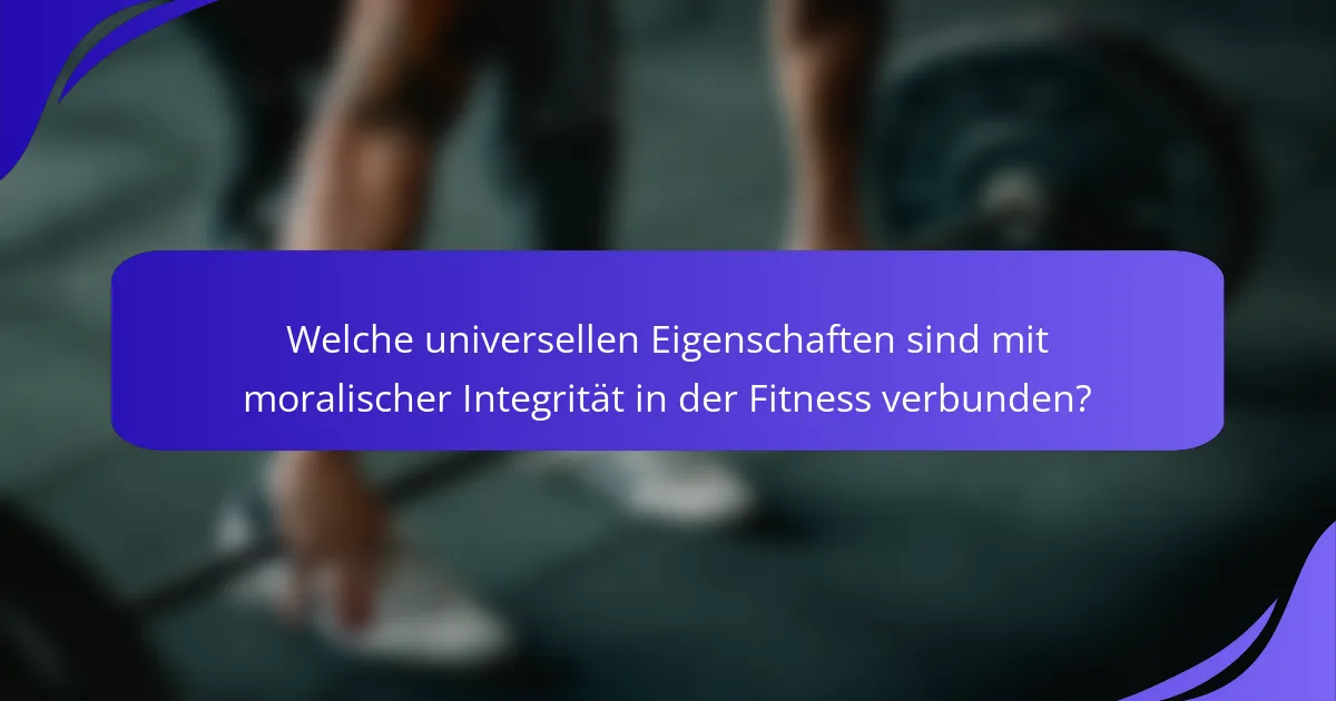 Welche universellen Eigenschaften sind mit moralischer Integrität in der Fitness verbunden?