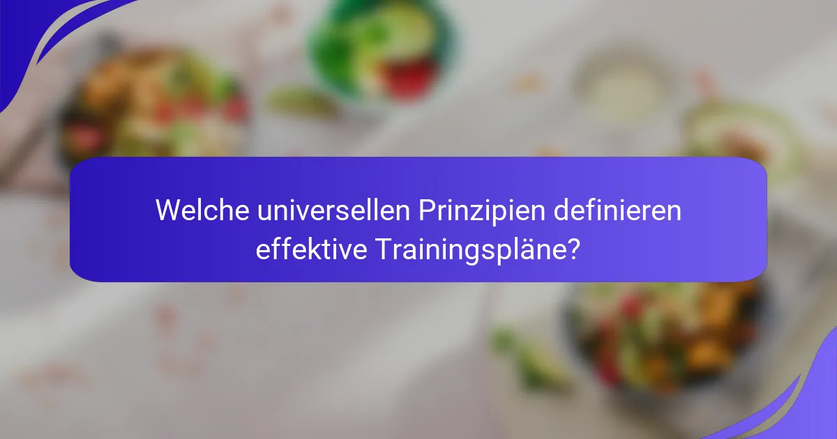 Welche universellen Prinzipien definieren effektive Trainingspläne?