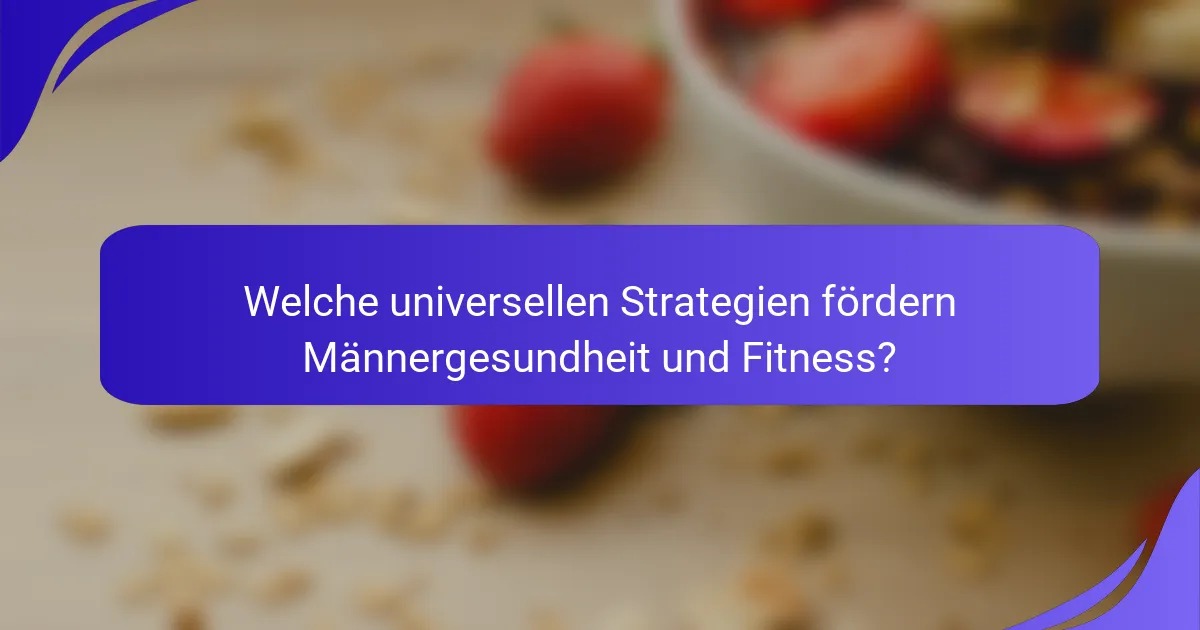 Welche universellen Strategien fördern Männergesundheit und Fitness?