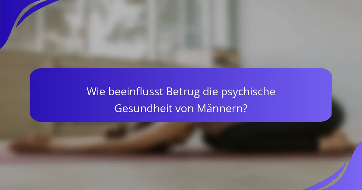 Wie beeinflusst Betrug die psychische Gesundheit von Männern?