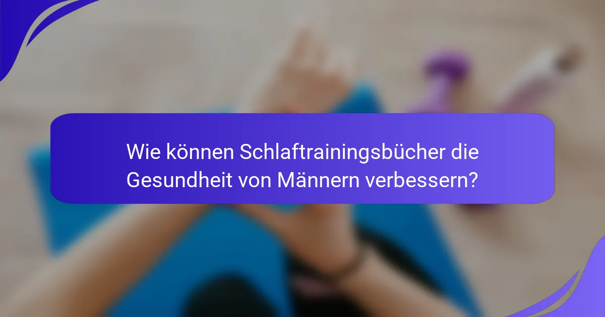 Wie können Schlaftrainingsbücher die Gesundheit von Männern verbessern?