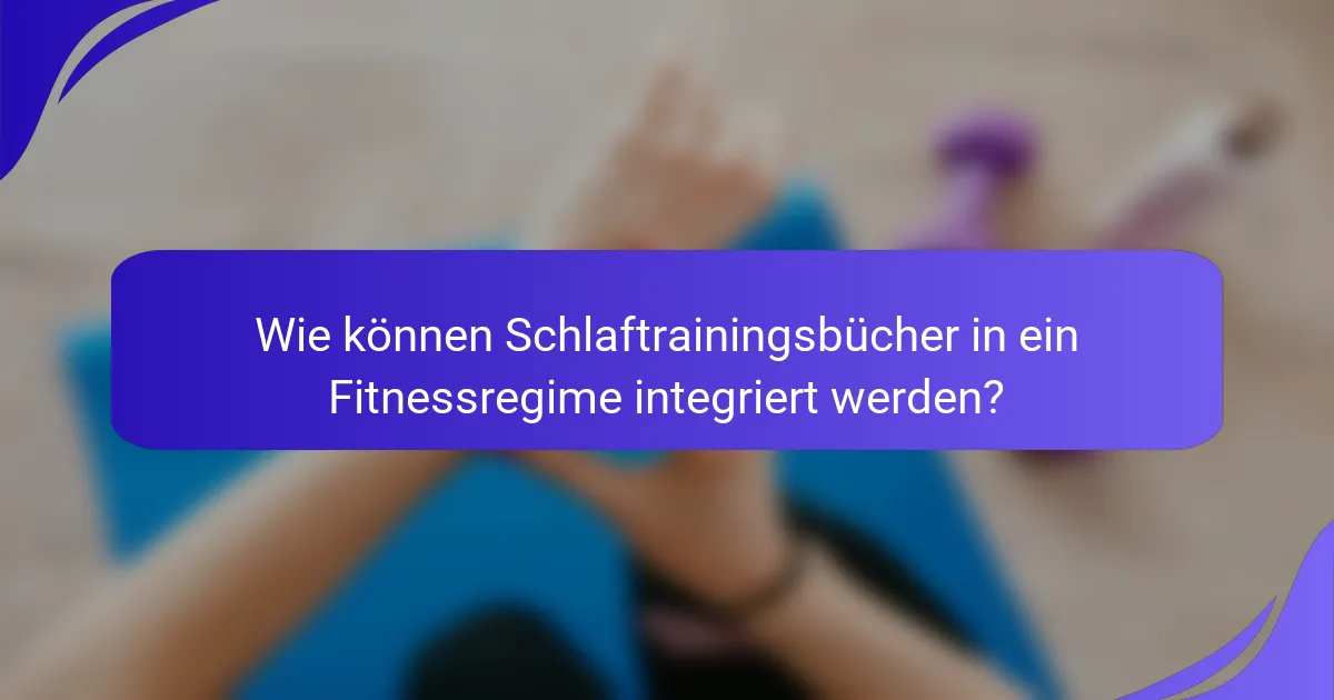 Wie können Schlaftrainingsbücher in ein Fitnessregime integriert werden?